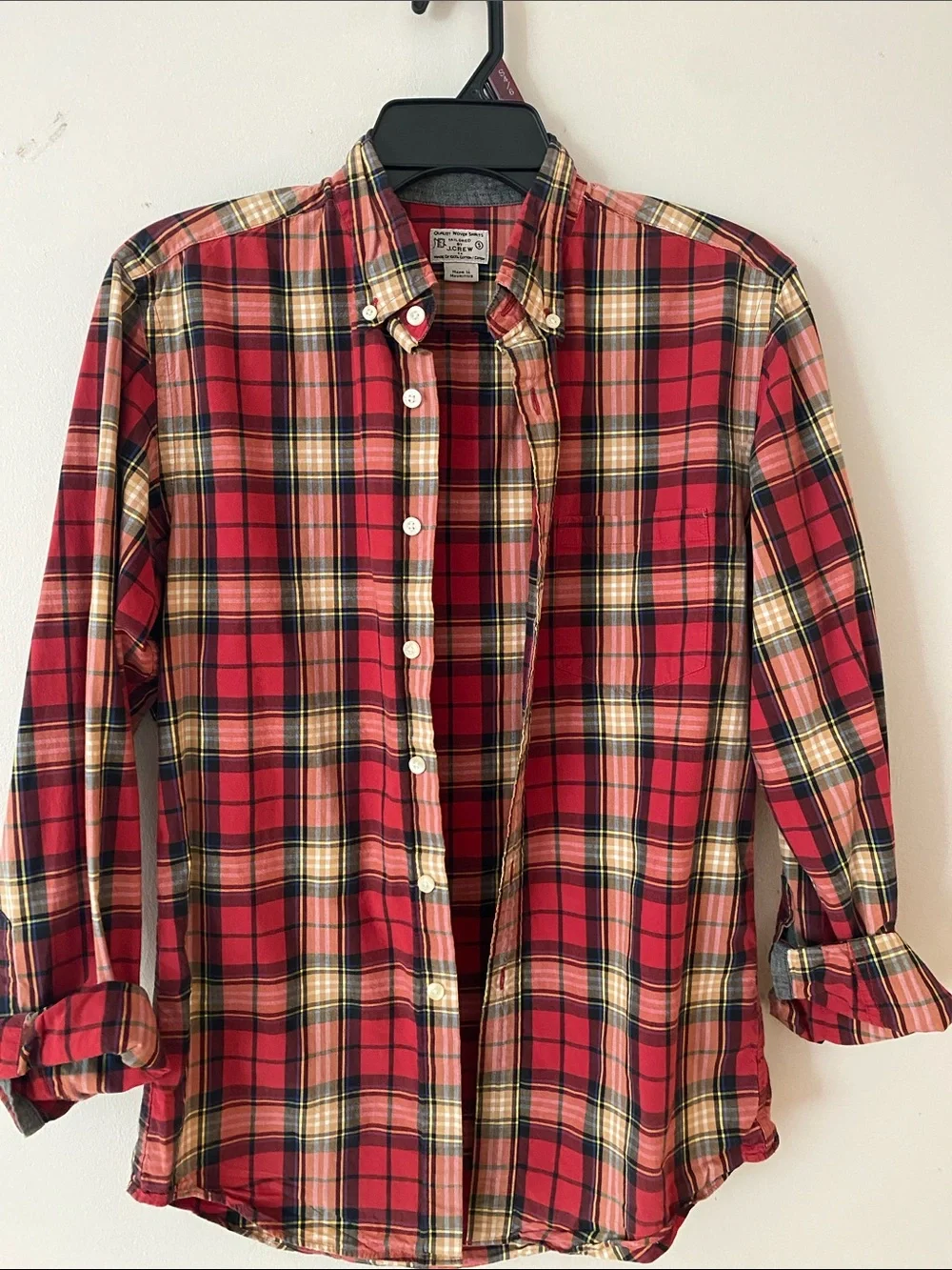 J. Crew Red Plaid Button-Down Shirt